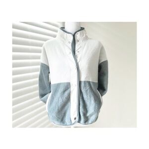 Thread & Supply Women's Colorblock Fleece Jacket - White & Blue